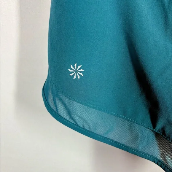 NWT Athleta Mesh Racer Run Athletic Short 4” in Teal/Dark Blue. Small - Picture 6 of 8